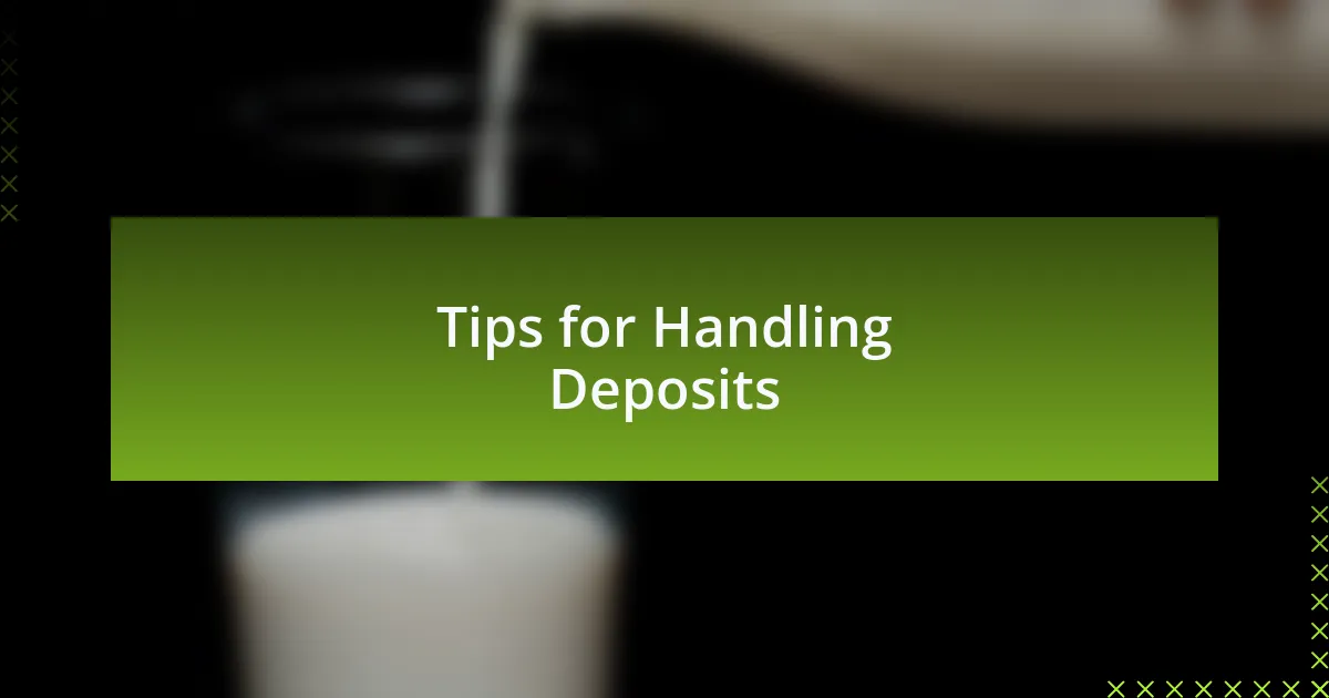 Tips for Handling Deposits